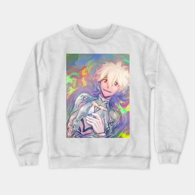 NGE KAWORU NAGISA NEON GENESIS EVANGELION WHITE PLUGSUIT Crewneck Sweatshirt by Angsty-angst